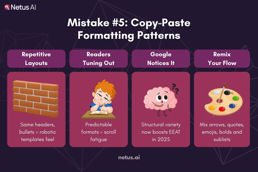 Mistake #5: Copy-Paste Formatting Patterns That Make AI Writing Obvious, NetusAI