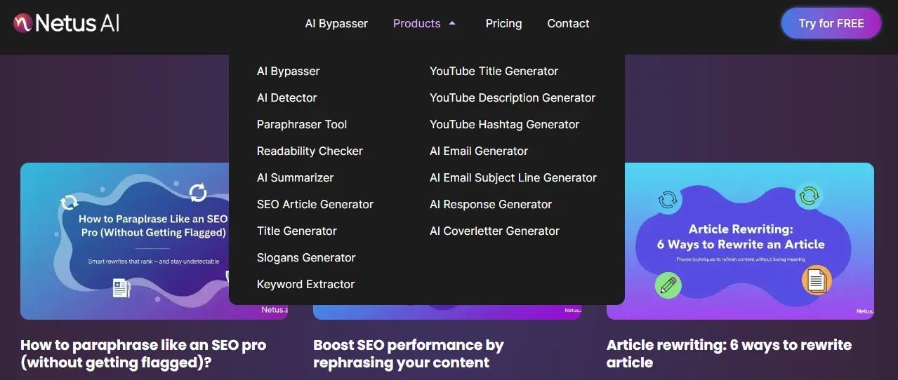 It is shown how NetusAI is an all-in-one solution for content creation.